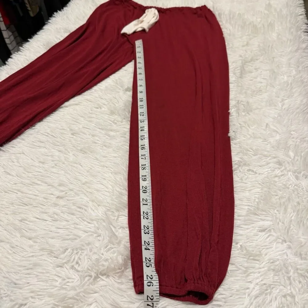 Eberjey Gisele Tencel Modal Slouchy Pajama Pants in Burgundy Medium